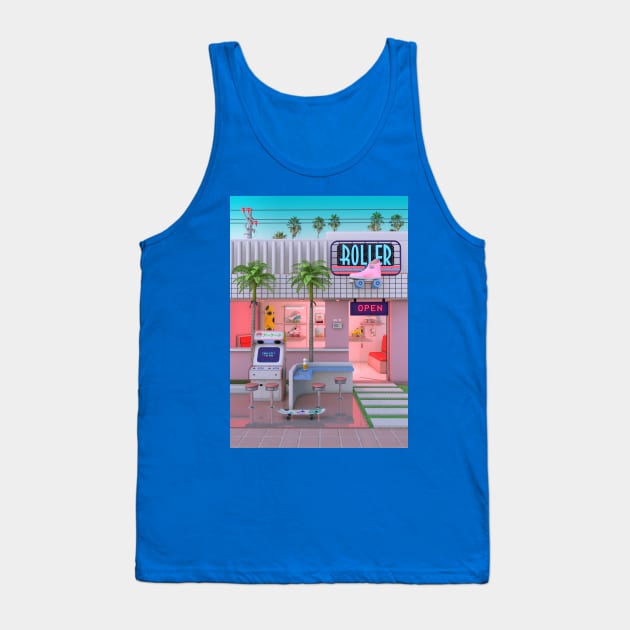 Roller Skate Nostalgia Tank Top by dennybusyet